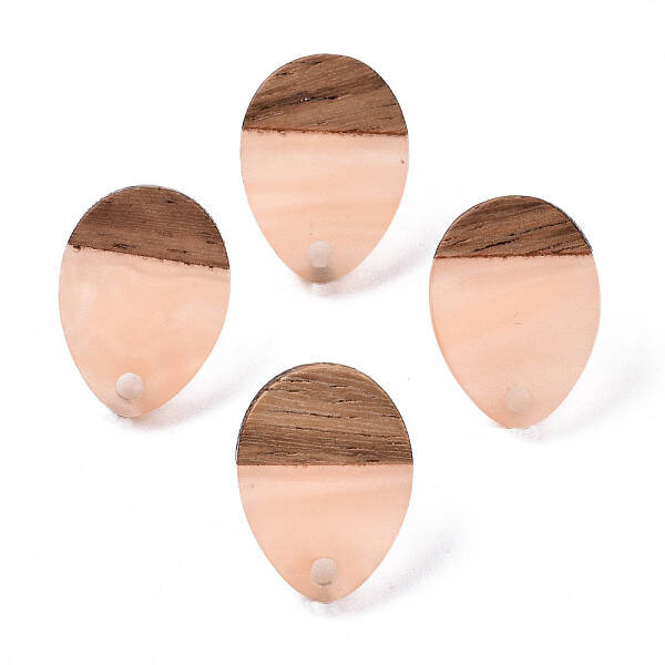Resin & Walnut Wood Stud Earring Findings