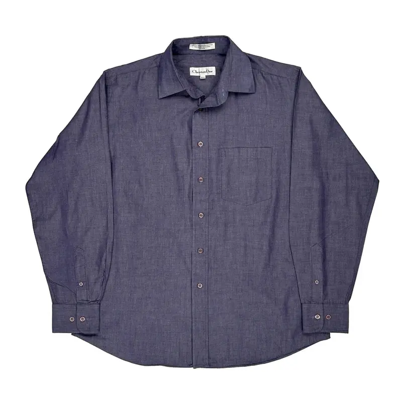 Christian Dior Shirt - Medium Blue Cotton Blend