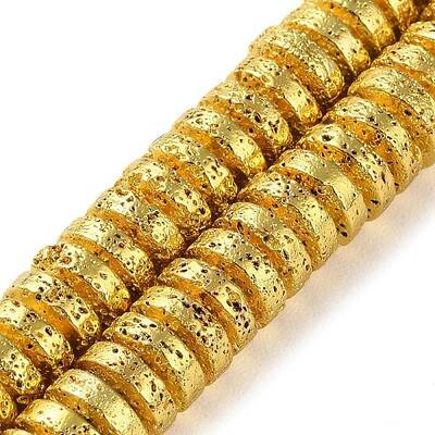 Electroplated Natural Lava Rock Beads Strands
