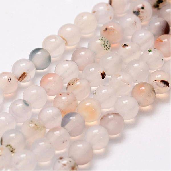 Natural Dendritic Agate Bead Strands