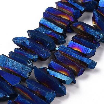 Natural Quartz Crystal Points Beads Strands