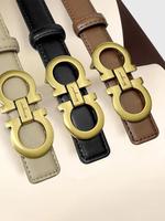 Women's Fashionable Plain Color Belt, Casual Waistband for Jeans, Fashion Belt for Party, Daily Clothing Decor, Trendy All-ma...