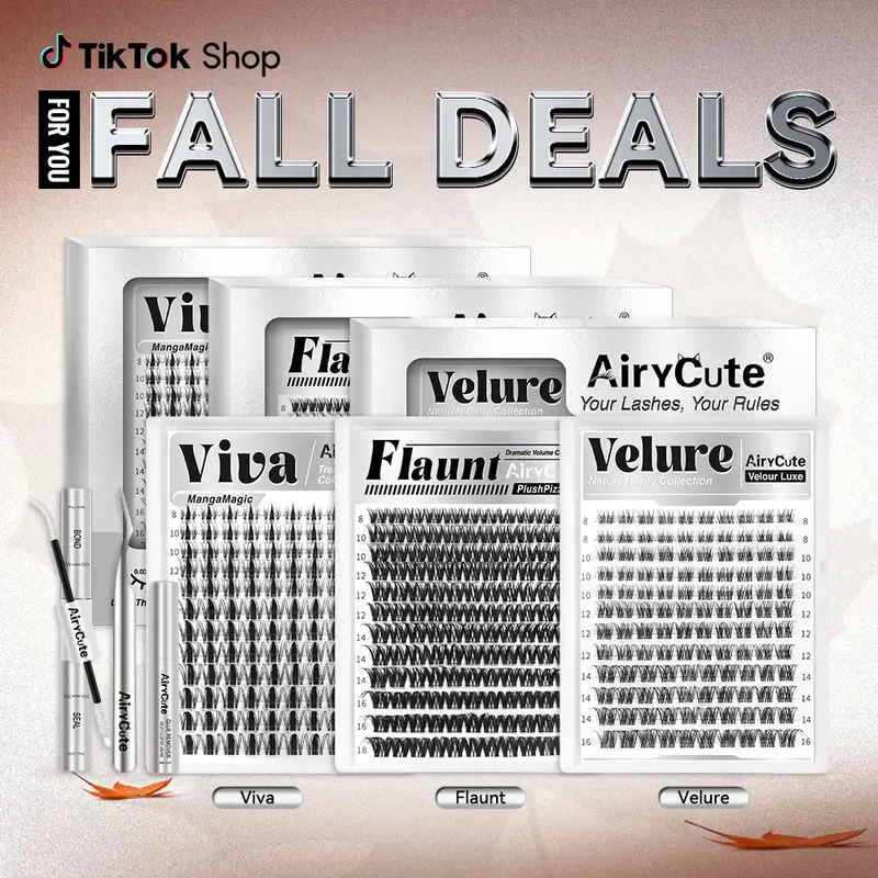 AiryCute Clusters Upgrade 2.0 Lashes with Ultra-Dense, Waterproof, Long-Lasting Lashes | Venus, Fairy, Flora | Natural Daily,...