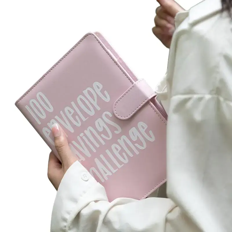 100 Envelopes Money Saving Challenge Binder,Budget Binder with Cash Envelope, Cash Envelope Wallet for Budget Planning，Savi...