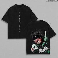 Rock Lee - Naruto Anime Double Printed Vintage Washed Tee Unisex Oversize Anime Manga Washed Heavyweight Cotton T-shirt, Gift...
