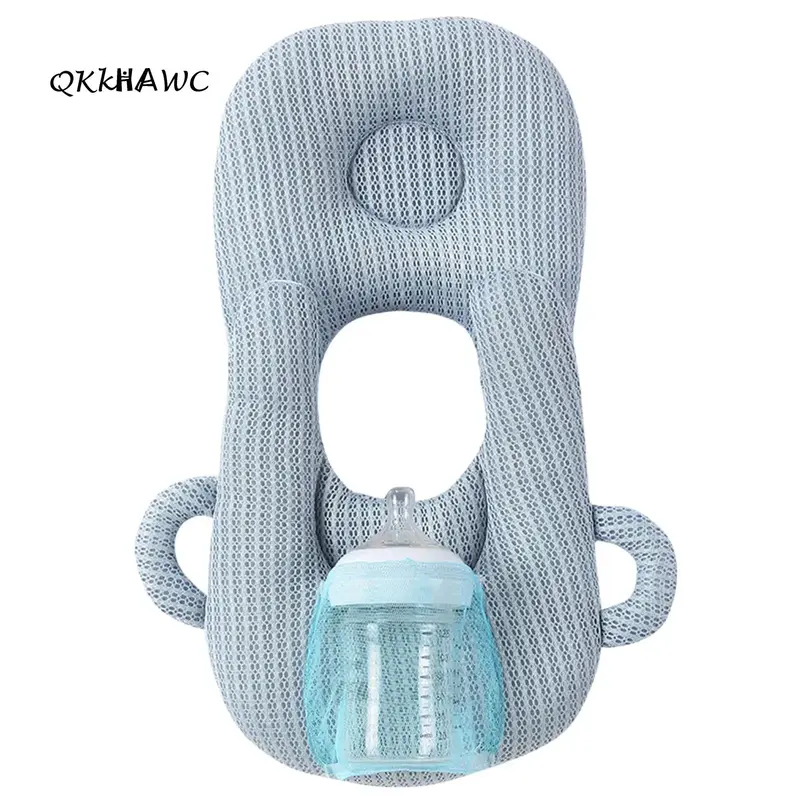 Infant Nursing Pillow, U-shape with Fixed Feeding Bottle Bag, Double Ears Handle Accessory