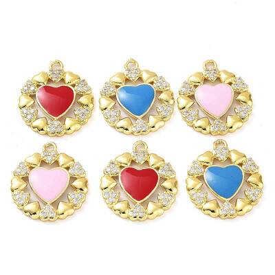 Brass Micro Pave Clear Cubic Zirconia Pendants