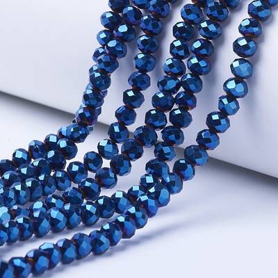 Electroplate Transparent Glass Beads Strands