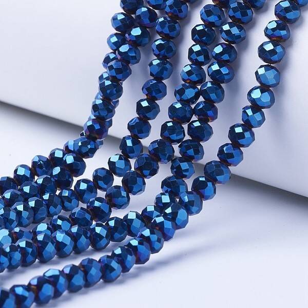 Electroplate Transparent Glass Beads Strands