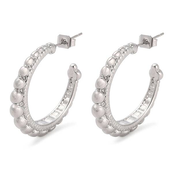 Non-Tarnish 304 Stainless Steel Ring Stud Earrings