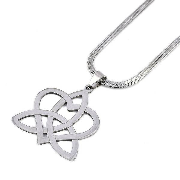304 Stainless Steel Trinity Heart Pendant Box Chain Necklaces