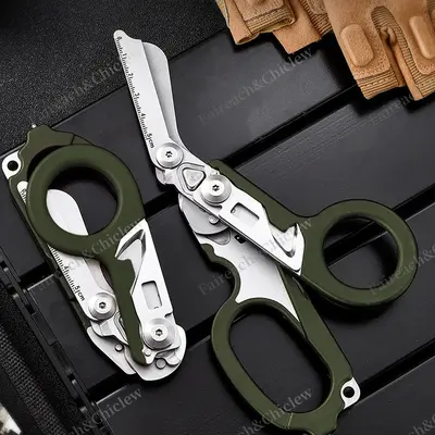 8in1 Outdoor Tactical Scissors, 2025 Upgraded EDC Multifunctional Folding Scissors, Medical Emergency Multipurpose Scissors f...