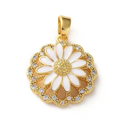 Brass Micro Pave Cubic Zirconia Pendants