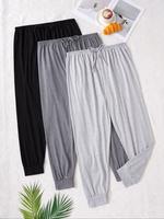 【 Plus Size】 Solid Color Bow Decor Pajama Pants, Casual Comfy Lounge Trousers for Women, Women's Sleepwear for All Season...