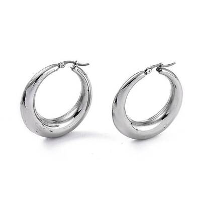 Tarnish Resistant Ring 304 Stainless Steel Hoop Earrings