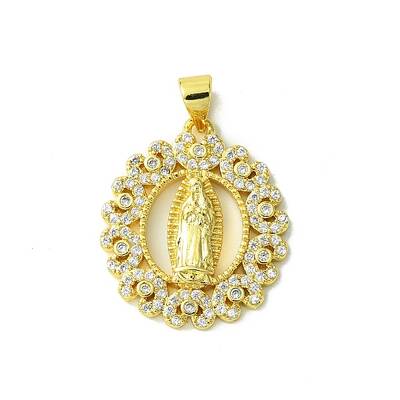 Real 18K Gold Plated Brass Micro Pave Cubic Zirconia Pendants