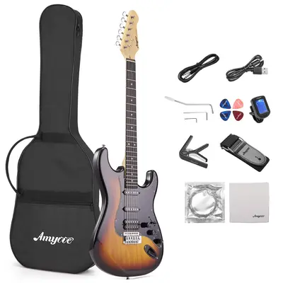Garvee Electric Guitar, 39 Electric Guitar Kit with Effects System,HSS Pickup,Starter Set with Bag, Capo, Strap, String, Tun...
