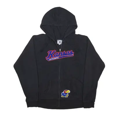CHAMPION Kansas Jayhawks USA Hoodie Black Full Zip Womens L