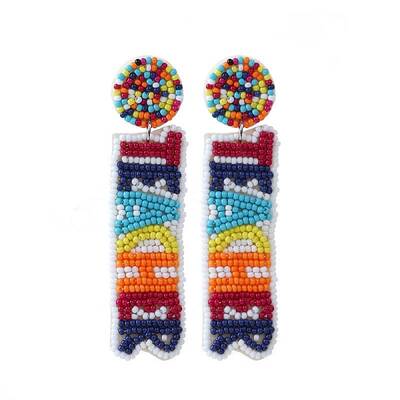Seed Beads Boho Stud Earrings