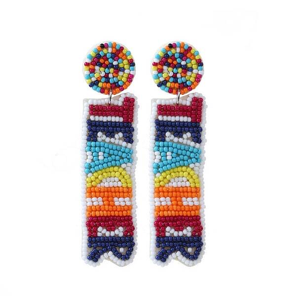 Seed Beads Boho Stud Earrings
