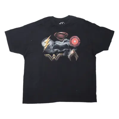 JUSTICE LEAGUE T-Shirt Black Short Sleeve Mens 2XL