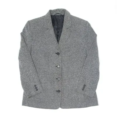 Padded Shoulders Blazer Jacket White Womens M