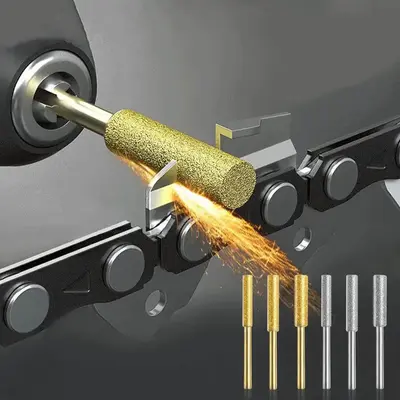 Diamond Coated Cylindrical Burr, Chainsaw Sharpener Stone File Chain Saw Sharpening, Multifunctional Carving Grinding Tool