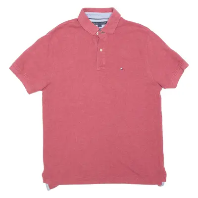 TOMMY HILFIGER Mens Polo Shirt Maroon M