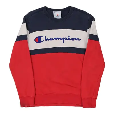 Age 16 Champion Spellout Sweatshirt - Small Block Colour Cotton Blend