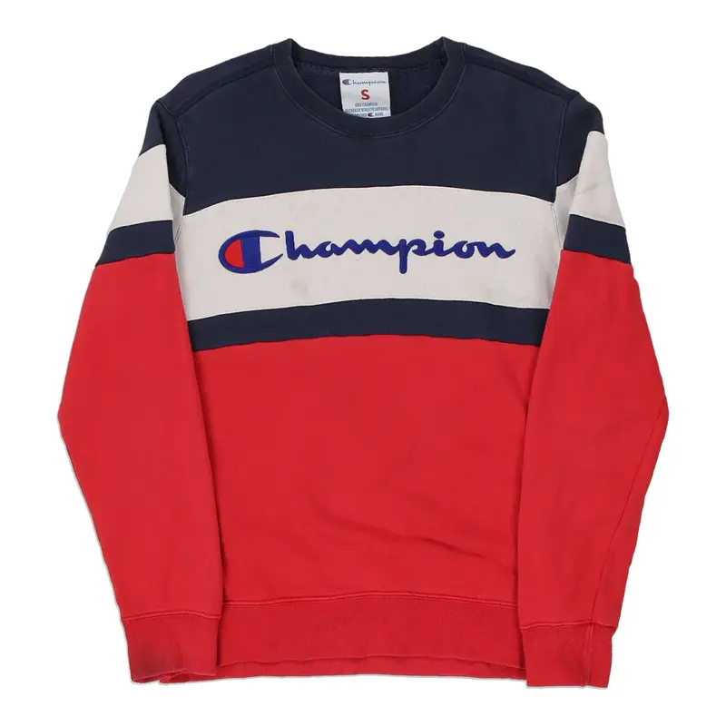 Age 16 Champion Spellout Sweatshirt - Small Block Colour Cotton Blend