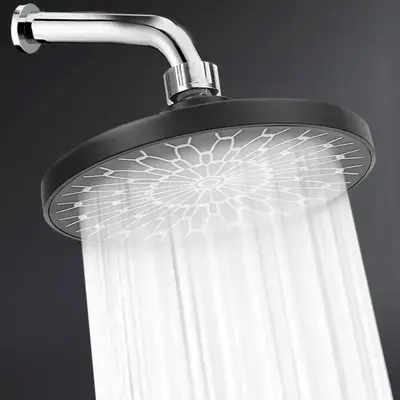 Fixed Shower Heads Bathroom Accessories, 1 Count Large & Durable Flow Bathroom Shower Head with Patterned Design, High Flow...