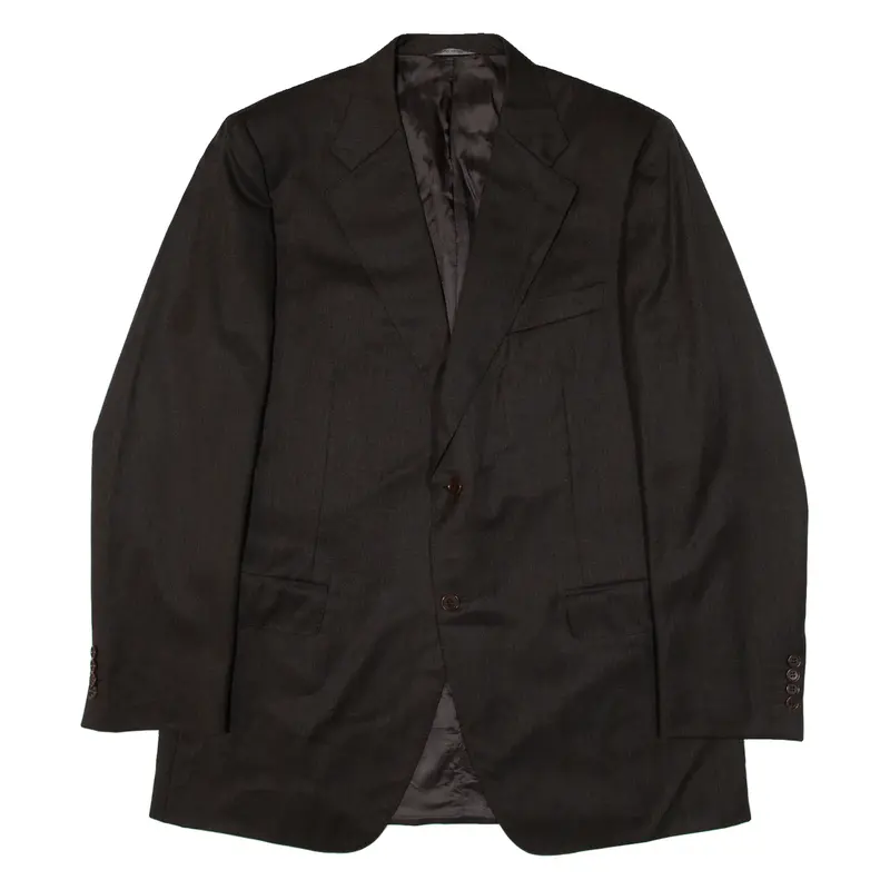 CANALI Mens Blazer Jacket Brown Knit Wool XL