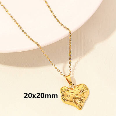 Stainless Steel Heart-Shaped Necklace Jewelry Luxury DIY Accessories PVD Vacuum Plating