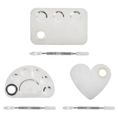 Stainless Steel Palette and Double Head Spoon Palette Spatulas Stick Rod