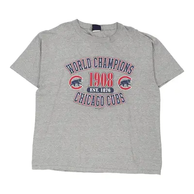 Chicago Cubs Majestic MLB T-Shirt - XL Grey Cotton