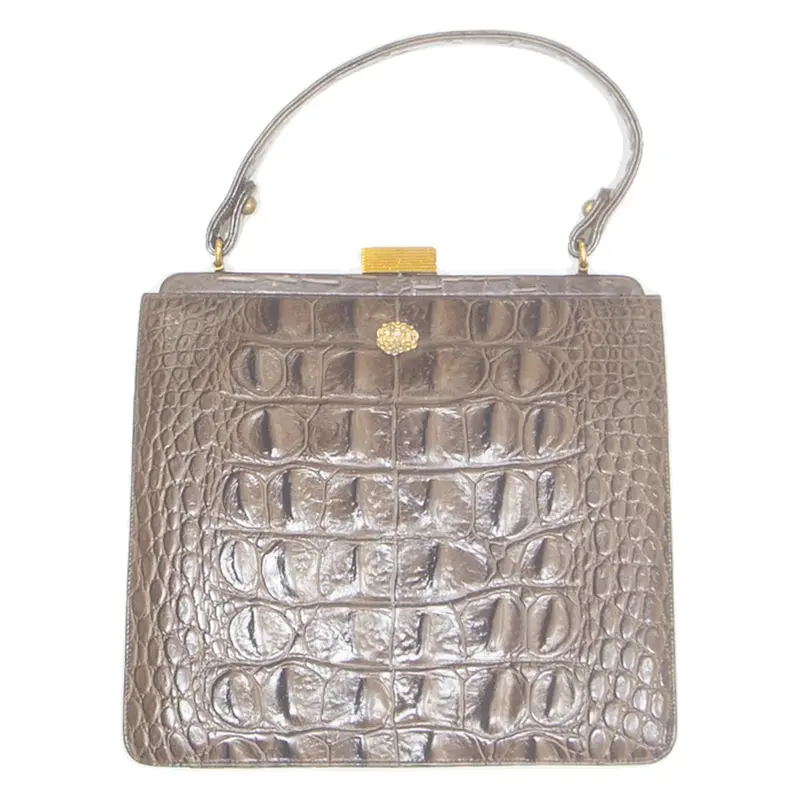 Womens Handbag Brown Leather Animal Print