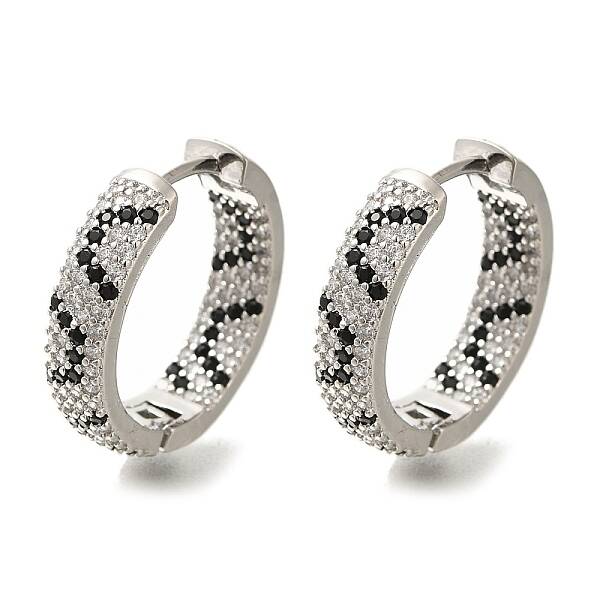 Rack Plating Brass Micro Pave Cubic Zirconia Hoop Earrings