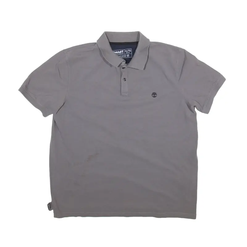 TIMBERLAND Slim Fit Polo Shirt Grey Short Sleeve Mens XL