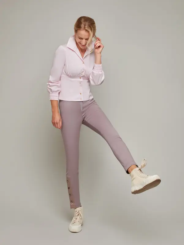 ROOT | Ruched Fitted Shirt | Colour: Quartz Pink | Size: XL