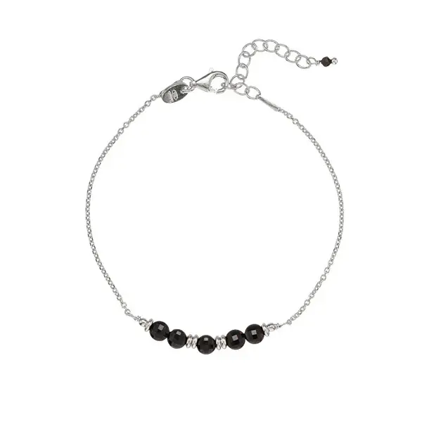 Alisia Bracciale Moda Con Perle Di Spinello Nero Al4898-Argento-Spinello