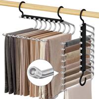 9-layer Pants Hanger, Space Saving Pant Hanger Organizer, Multifunctional Pants Organizing Rack, Closet Organizer for Pants J...