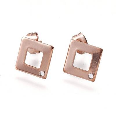 Ion Plating(IP) 304 Stainless Steel Stud Earring Findings