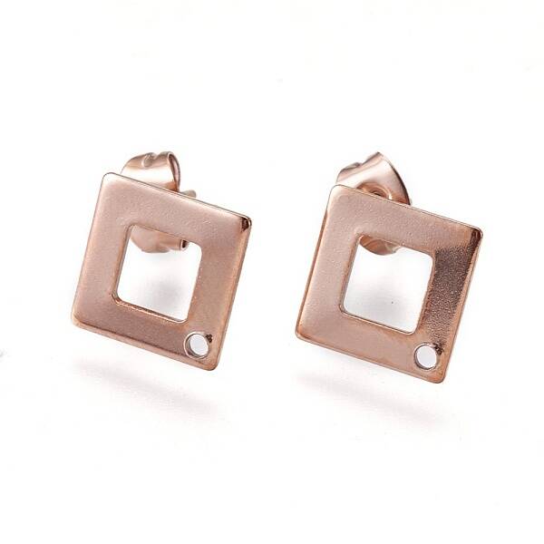 Ion Plating(IP) 304 Stainless Steel Stud Earring Findings