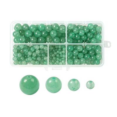 340Pcs 4 Sizes Natural Green Aventurine Beads