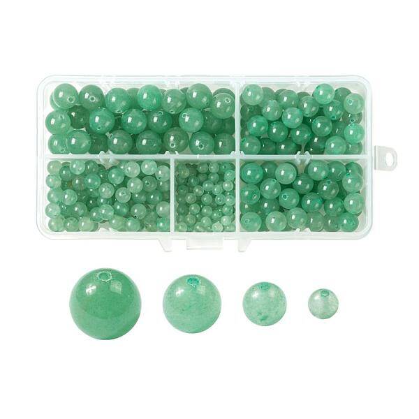 340Pcs 4 Sizes Natural Green Aventurine Beads
