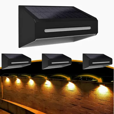 FabStyl Solar Fence Wall Ourdoor Ambient Lights for Decoration, 9 Color Lighting Modes, Waterproof Solar Powered Lights, RGB ...