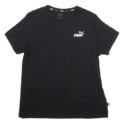 PUMA Mens T-Shirt Black Crew Neck L