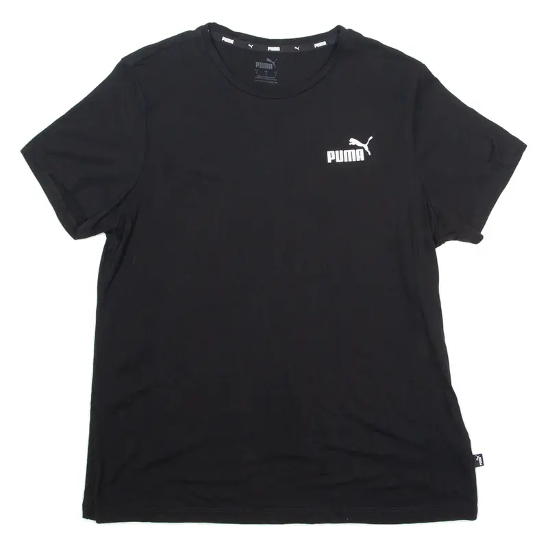 PUMA Mens T-Shirt Black Crew Neck L