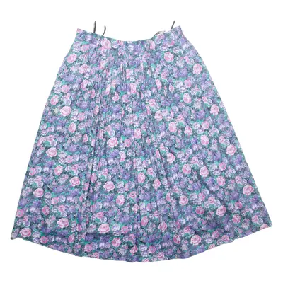 PETER HAHN Hilde Hess Womens Pleated Skirt Purple Midi Floral UK 14