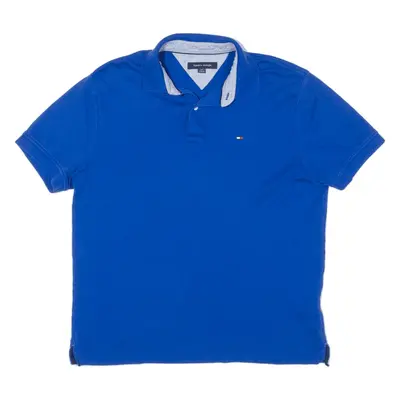 TOMMY HILFIGER Polo Shirt Blue Short Sleeve Mens S